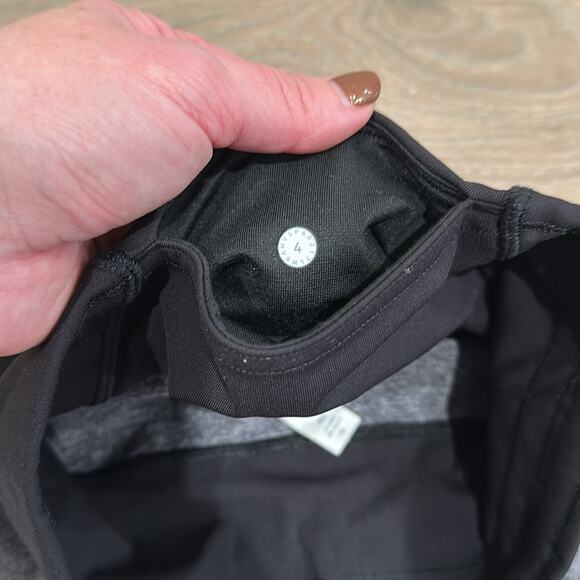 LULULEMON Heathered Black Train Times‎ Crop Active Running Workout Capris Size 4 - Picture 9 of 13